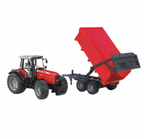 Miniatura Massey Ferguson - Trator 7480 Com Reboque Basculante - 1:16