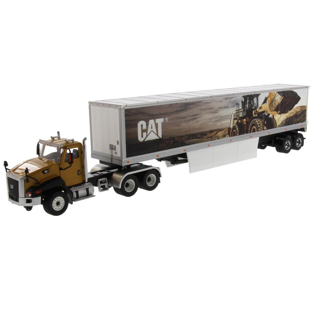 Miniatura Colecionável - Caminhão CAT CT660 com Trailer - Escala 1:50